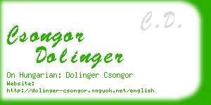 csongor dolinger business card